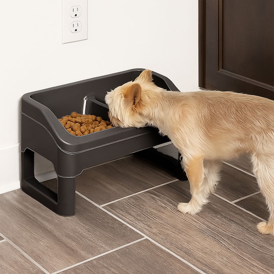 IRIS® Black Adjustable Elevated Pet Feeder, 2ct.
